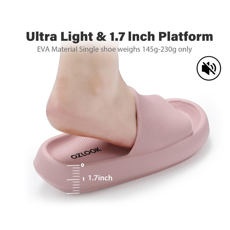 Pillow Slippers Non Slip Quick Drying Shower Slides Bathroom Sandals | Ultra Cushion Thick Sole Women Shoe Walking Shoes Flipflop Footwear Comfort  showershoes