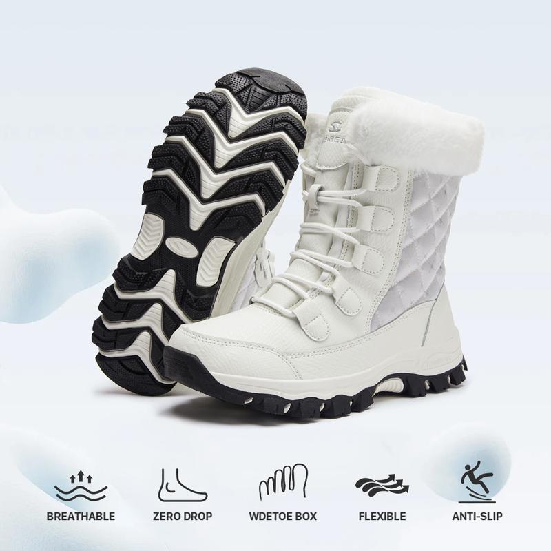 HOBIBEAR Women's Snow Boots Anti-Slip Waterproof Outdoor Shoes Winter Snow Boots Warm Fur Lined Comfortable Shoes for Women Girl Footwear casual sporty