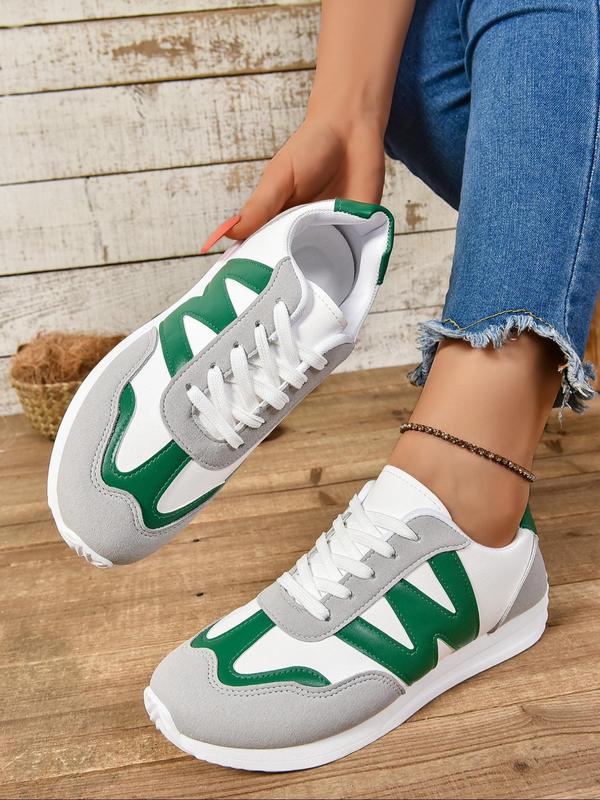 Women's Fashionable Lace Up Low Top Sneakers, 2024 New Style Casual Comfortable Sports Shoes for Daily Wear, Female All-match Round Toe Shoes for Daily Wear