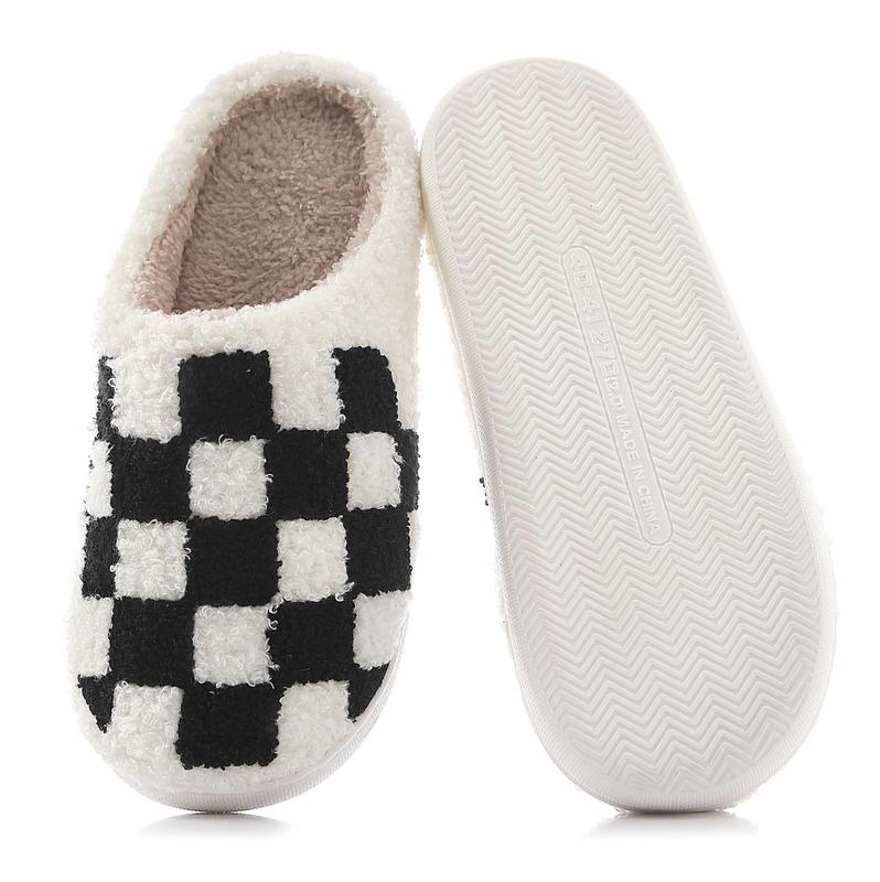 Checkered Pattern Slippers, Cozy and Comfy, Women's, Girls, Comfortable Footwear Shoe Flipflop Slide Classic Walking Shoes Parent