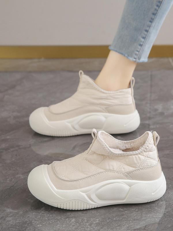 Women's Fashionable Patchwork Design Slip on Sneakers, Casual Comfortable Sports Running Shoes, Female All-match Round Toe Shoes for Daily Wear