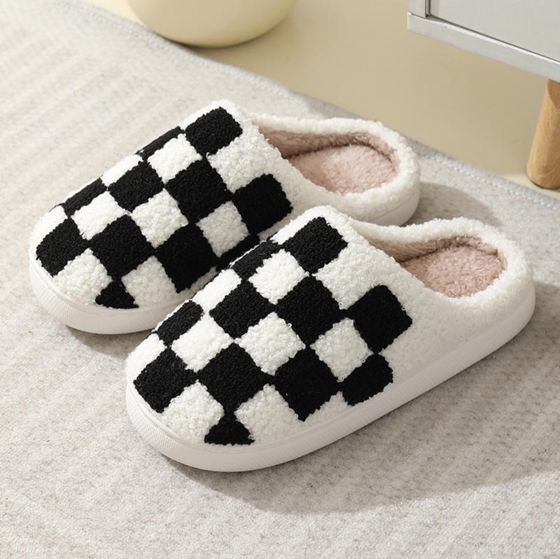 Checkered Pattern Slippers, Cozy and Comfy, Women's, Girls, Comfortable Footwear Shoe Flipflop Slide Classic Walking Shoes Parent