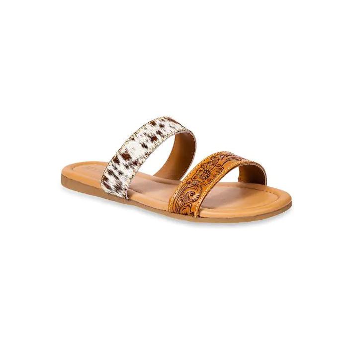 Myra Lena Trail Cowhide Tooled Leather Sandals