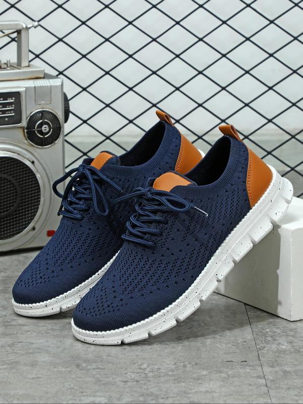 Women's Fashionable Colorblock Lace Up Low Top Sneakers, Casual Comfortable Breathable Sports Running Shoes, All-match Basic Shoes for Daily Wear