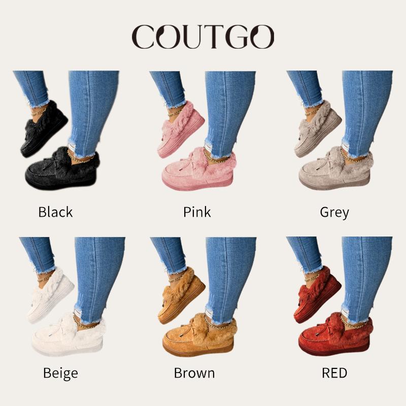 Women's Platform Warm Moccasin Slippers Slip On Loafer Plush Shoes Anti Slip Flat Walking Loafers Faux Fur Snow Boots  Soft and comfortable suede slippers for women B2G510 Footwear Walking Shoes Girl Active