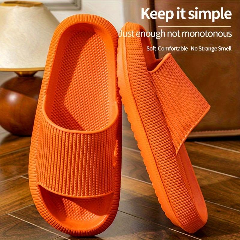 Plus Size Men's Solid Eva Slippers, Non-Slip Quick-Drying Toe Baring Sandal, Suitable for Indoor Walking, Men's Bath Shoes