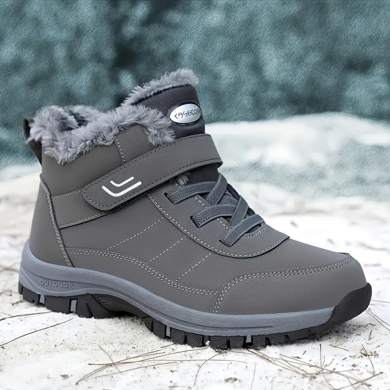 Winter Snow Boots - Warm, Fleece-Lined Ankle Booties for Men & Women | Hook-and-loop Fastener Closure, Non-Slip TPR Sole | Perfect for Hiking & Outdoor Activities Footwear Boy Shoe Walking Shoes