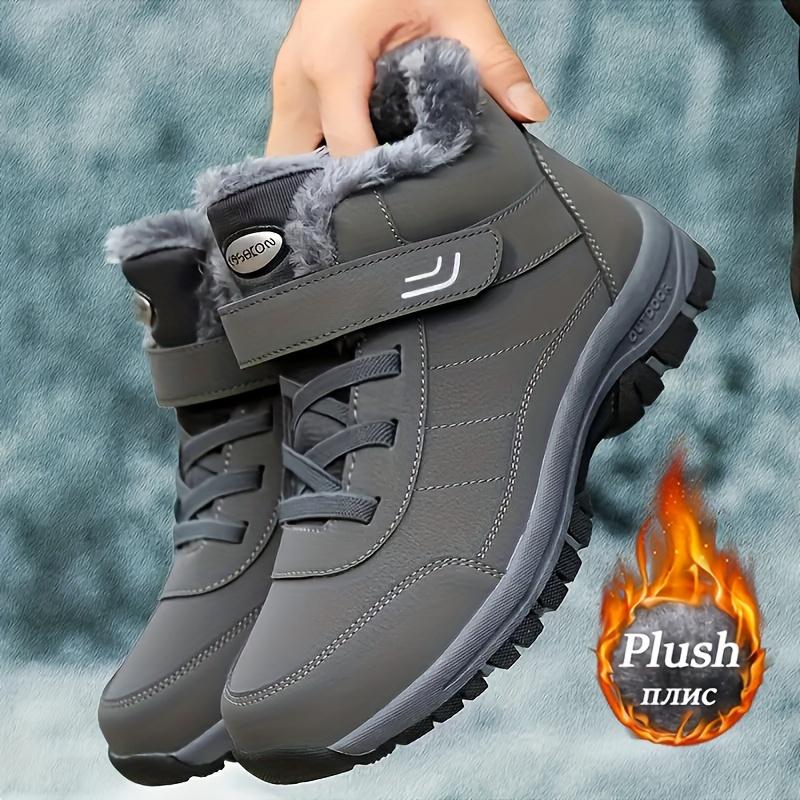 Winter Snow Boots - Warm, Fleece-Lined Ankle Booties for Men & Women | Hook-and-loop Fastener Closure, Non-Slip TPR Sole | Perfect for Hiking & Outdoor Activities Footwear Boy Shoe Walking Shoes