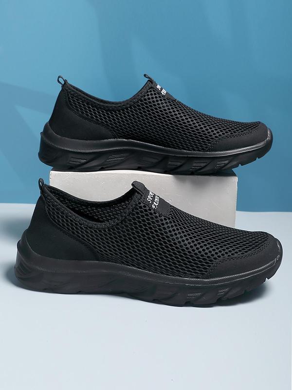 Men's Mesh Breathable Lightweight Slip on Sneakers, Casual Comfortable Sports Running Shoes, Male All-match Round Toe Shoes for Daily Wear