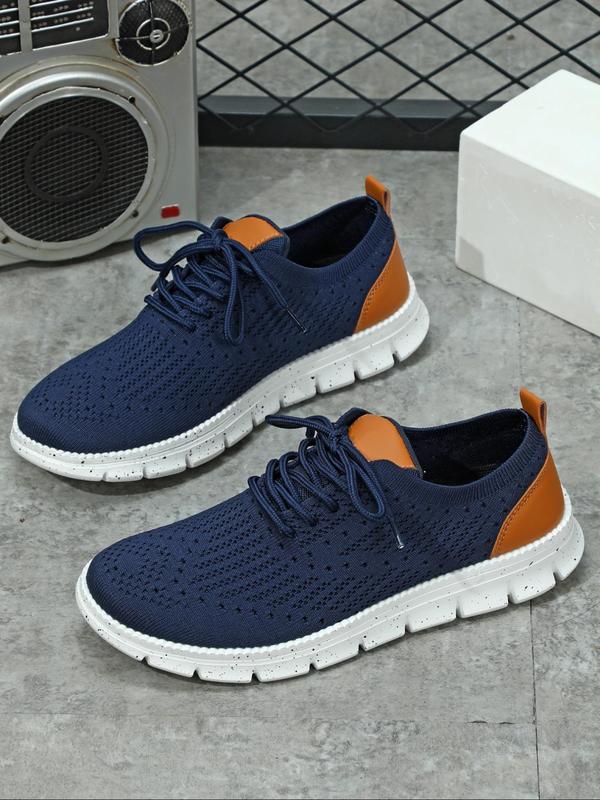 Women's Fashionable Colorblock Lace Up Low Top Sneakers, Casual Comfortable Breathable Sports Running Shoes, All-match Basic Shoes for Daily Wear