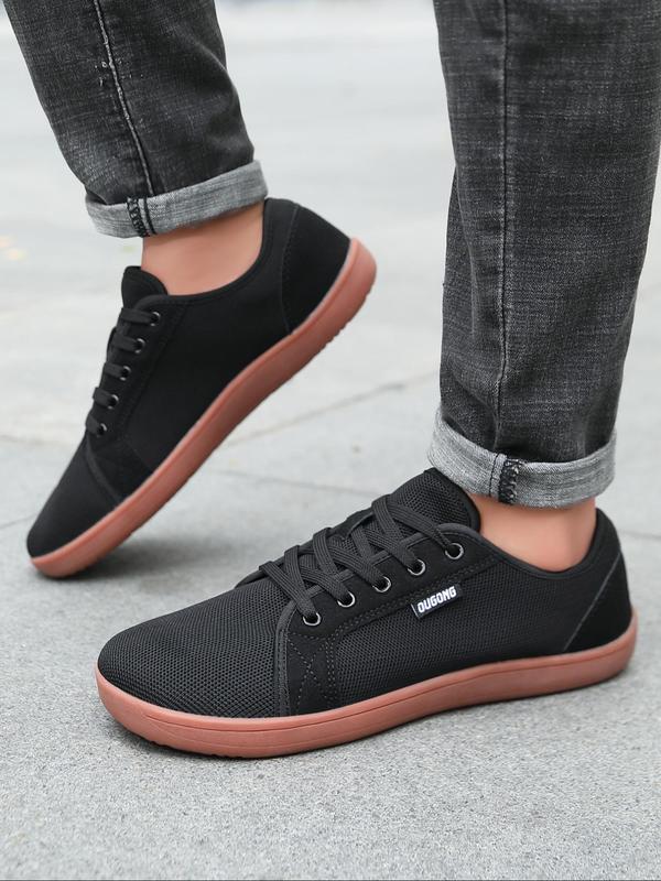 Men's Fashionable Lace Up Low Top Sneakers, Casual Breathable Comfortable Sports Running Shoes, Male All-match Round Toe Shoes for Daily Wear