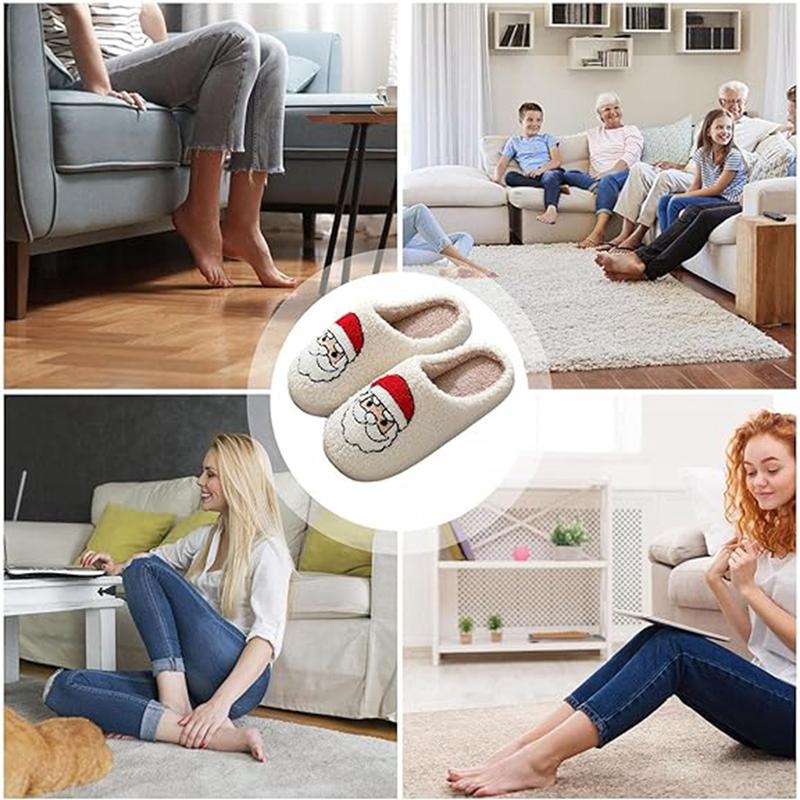 Slippers for Men & Women Non-slip Plush Warm Slippers House Shoes for Winter