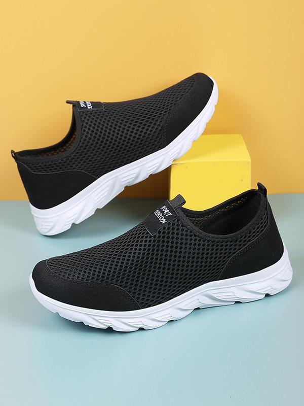 Men's Mesh Breathable Lightweight Slip on Sneakers, Casual Comfortable Sports Running Shoes, Male All-match Round Toe Shoes for Daily Wear