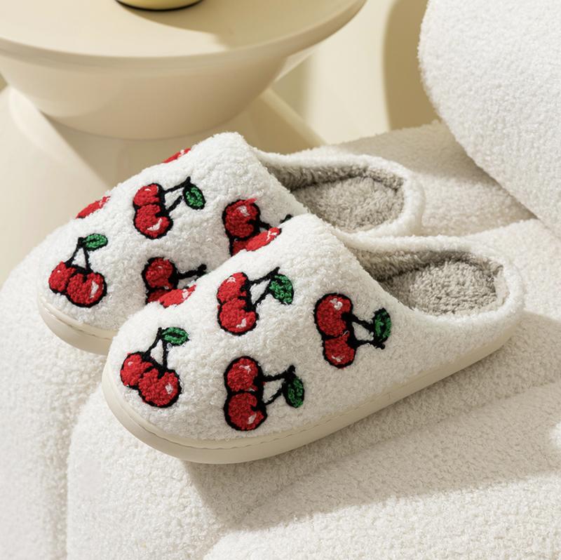 Cherry Slippers Cute Fruit Slippers for Indoor Lounging in Spring, Fall, and Winter Women Flipflop