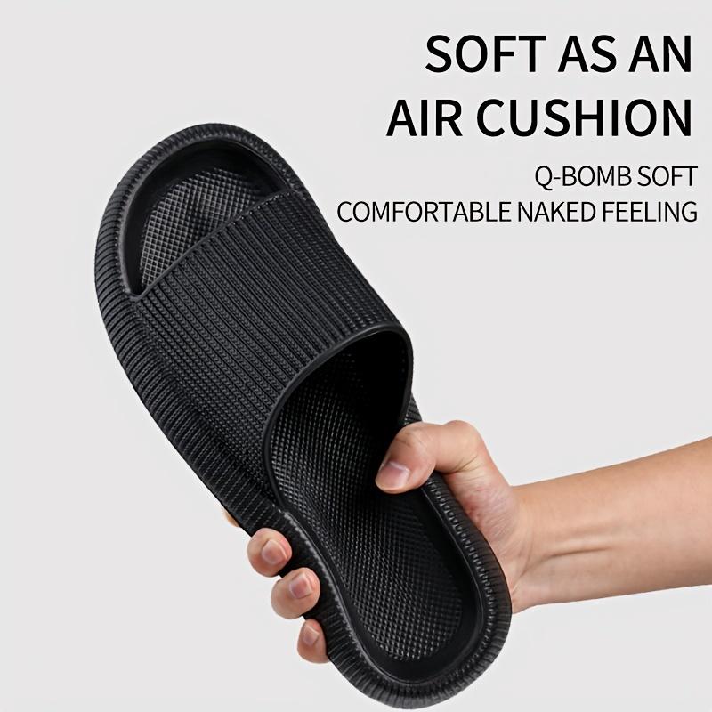 Plus Size Men's Solid Eva Slippers, Non-Slip Quick-Drying Toe Baring Sandal, Suitable for Indoor Walking, Men's Bath Shoes