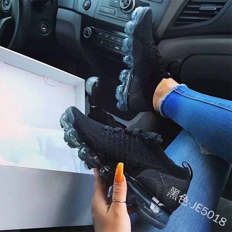 New Breathable Sneaker Women's Height Increasing Insole Flying Woven Women's Shoes Front with Breathable Running Sneaker