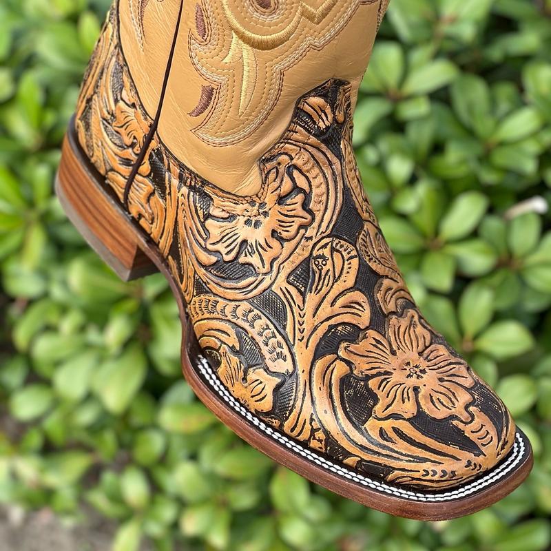 MENS 2 TONE HONEY WESTERN BOOTS