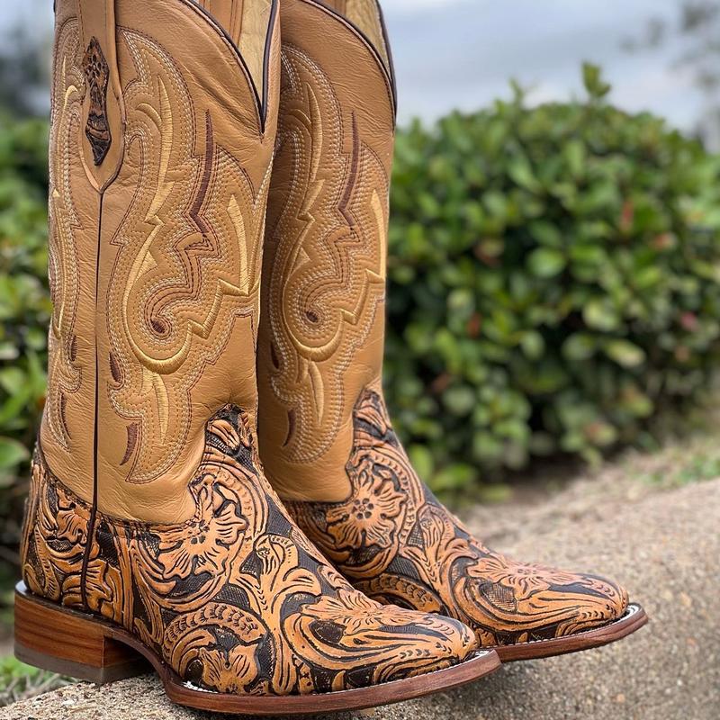 MENS 2 TONE HONEY WESTERN BOOTS