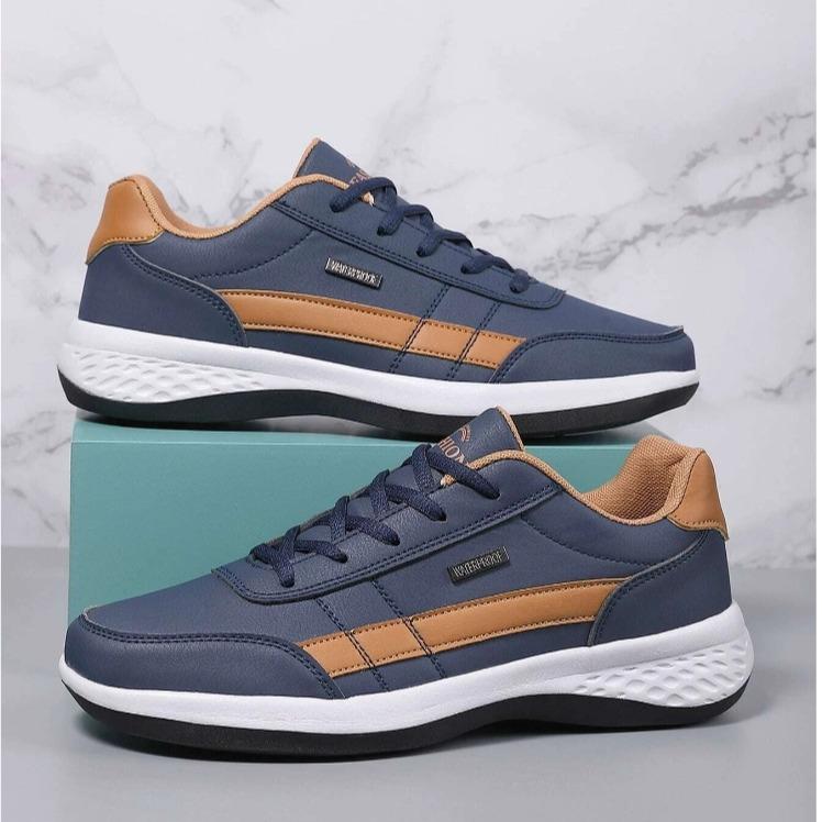 Men's Fashion Sneakers - Solid Color Low Top Lace-Up Casual Shoes with Faux Upper, Fabric Inner, EVA Insole, and PVC Sole - Versatile Running and Dress Footwear for Men