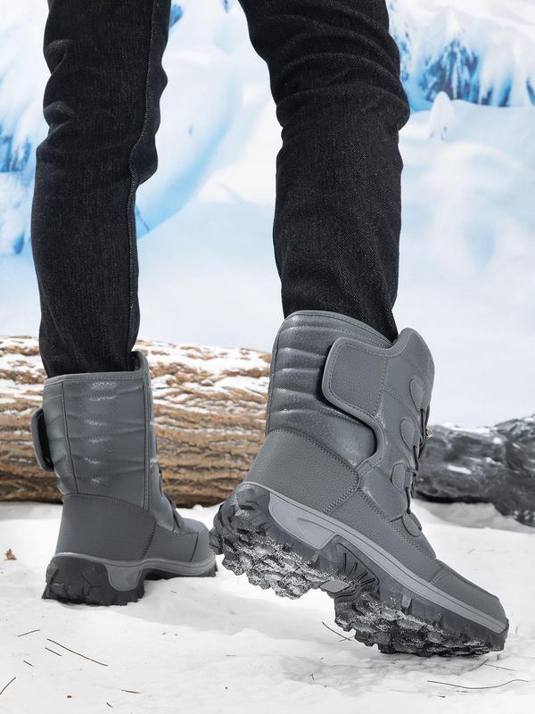 Men's Sporty Lace Up Snow Boots, Casual Comfortable Warm Thermal Lined Outdoor Boots for Fall & Winter, Male All-match Trendy Shoes for Daily Wear