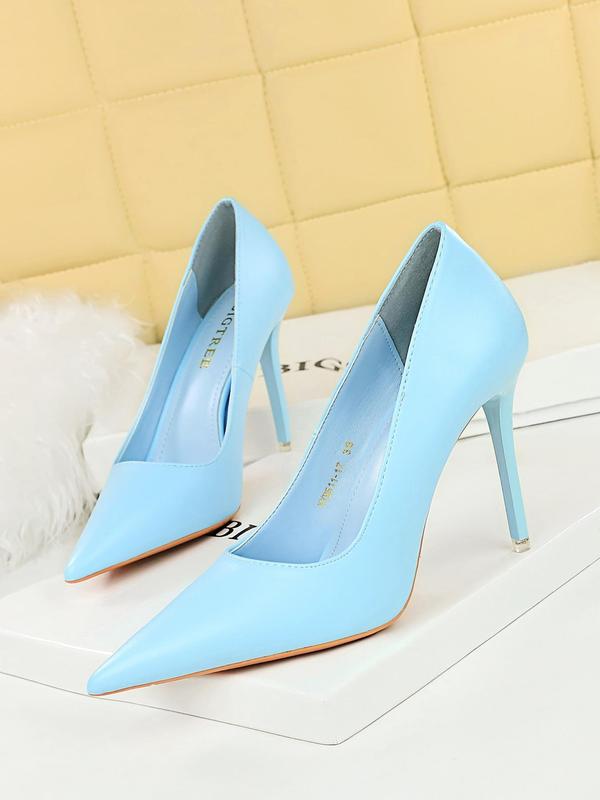 Women's Casual Solid Color Minimalist Stiletto Heels, Elegant Pointed Toe High Heel Shoes for Party Decor, Fashionable All-match Heels for Women & Girls