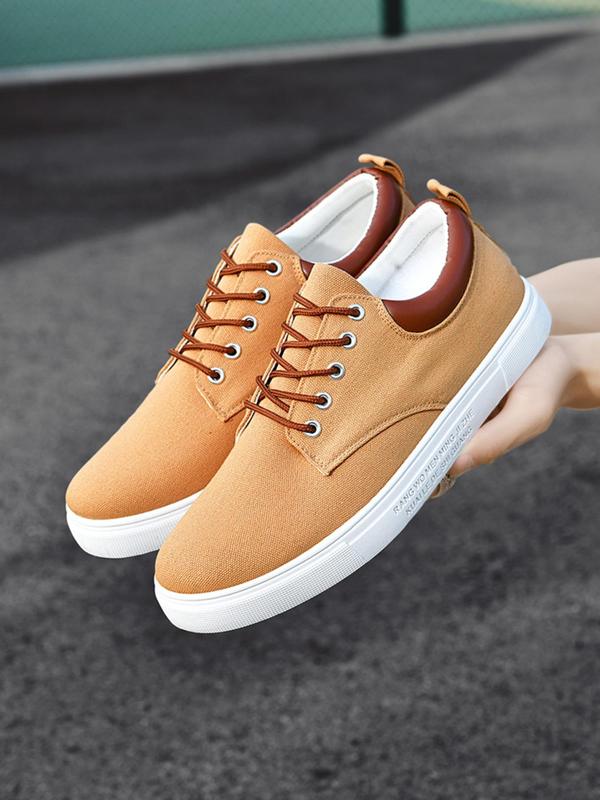 Men's Fashionable Lace Up Low Top Skate Sneakers, Casual Breathable Comfortable Sports Shoes, Male All-match Round Toe Shoes for Daily Wear