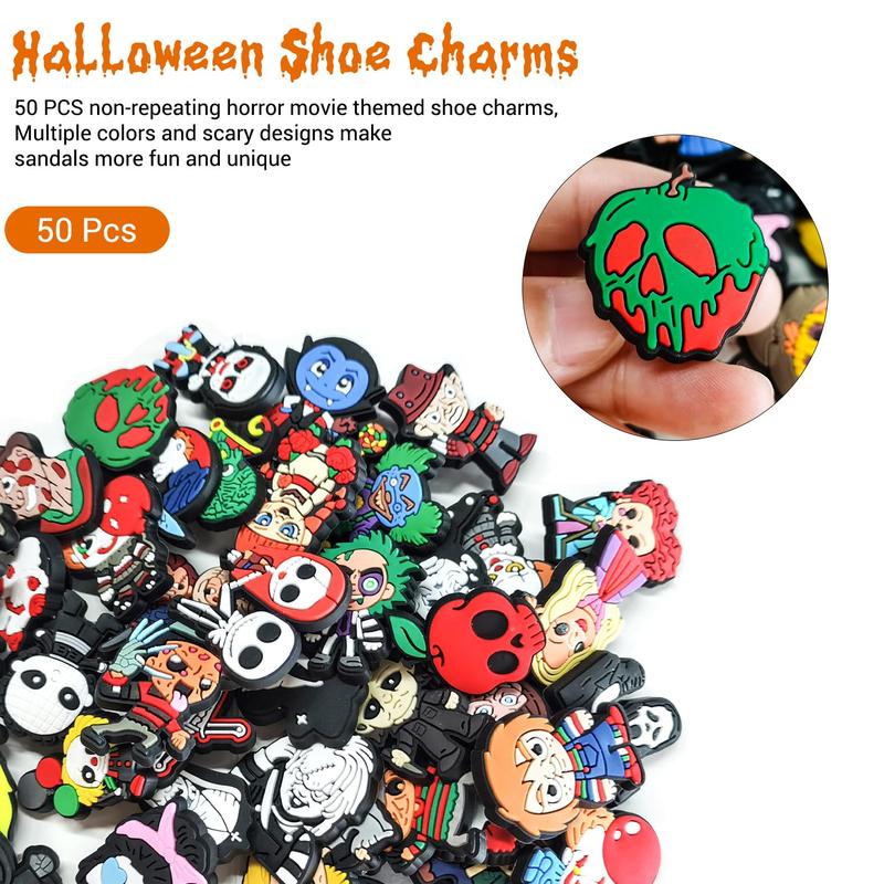 35,50 Pcs Skull Horror Shoe Charms Decorations,Thriller Cool Charms for Boys,Girls,Teens and Adult, Bracelet Wristband Scary Movies Shoe Charms Accessories Party Gifts