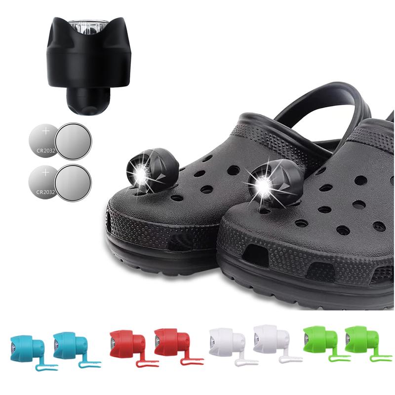 Walking Headlights for Crocs 2pcs, Waterproof Shoes Lights Flashlights for Crocs, Charm Accessories for Adults Crocs Glow in The Dark Footwear Comfort