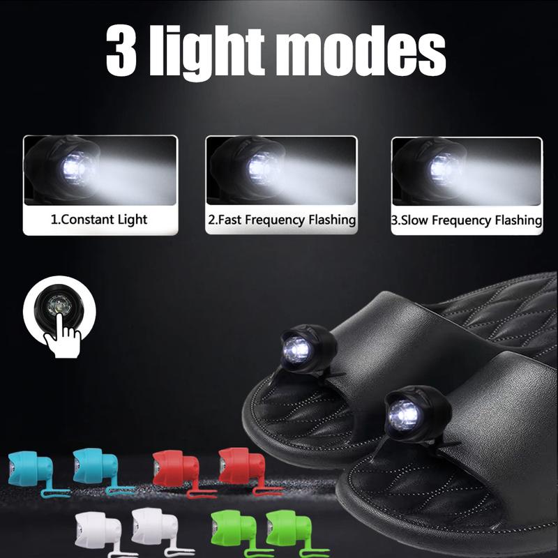 Walking Headlights for Crocs 2pcs, Waterproof Shoes Lights Flashlights for Crocs, Charm Accessories for Adults Crocs Glow in The Dark Footwear Comfort