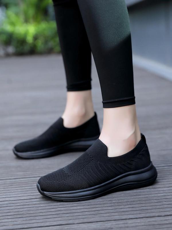 Women's Mesh Breathable Knit Slip on Sneakers, Casual Comfortable Sports Running Shoes, All-match Basic Shoes for Daily Wear