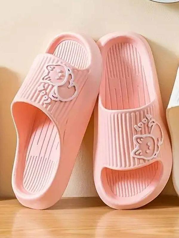 Women's Cute Cartoon Cat Pattern Slides, 1 Pair Casual Soft Comfortable Home Slippers, Non-slip Silent Anti-skid Slippers for Indoor and Outdoor Wear