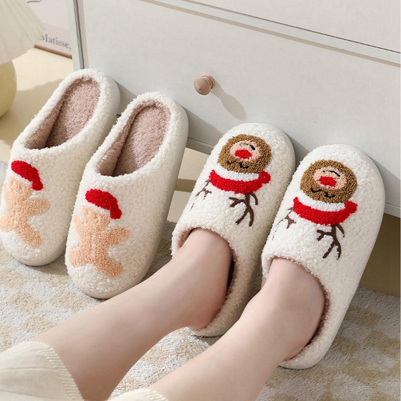 Women's Christmas House Slippers Warm Slip-on Cotton Slippers, Memory Foam Fluffy Slippers, Cozy House Slippers, Indoor Outdoor Home Shoes Footwear Walking Shoes