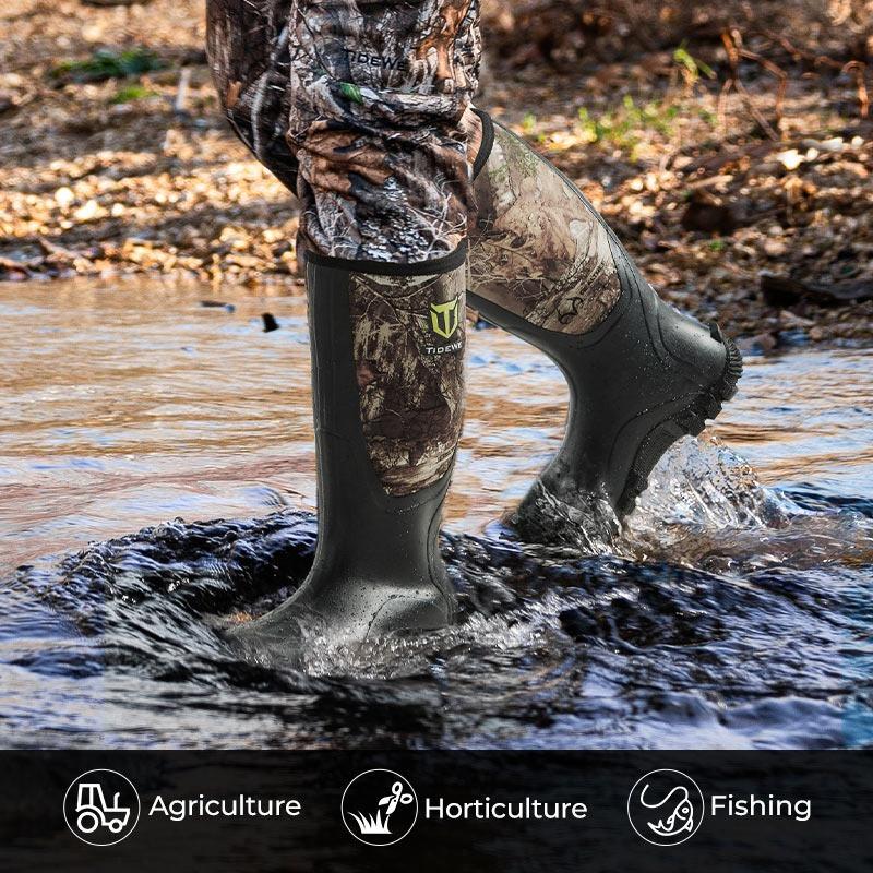 Greenstell Rubber Hunting Boots, Waterproof Insulated Next Camo G2 Warm Rubber Boots with 7mm Neoprene, Durable Outdoor Hunting Boots for Men