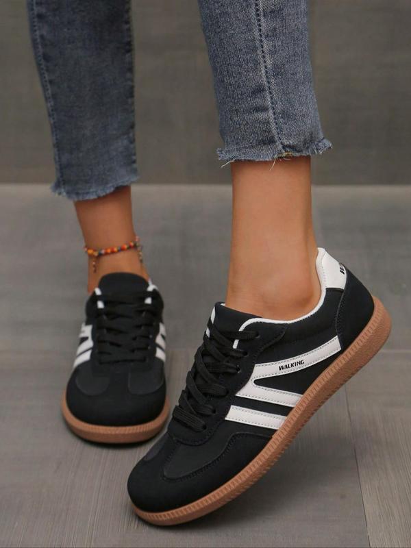 Women's Fashionable Lace Up Low Top Sneakers, Casual Comfortable Sports Shoes for Daily Wear, Female All-match Round Toe Shoes for Daily Wear