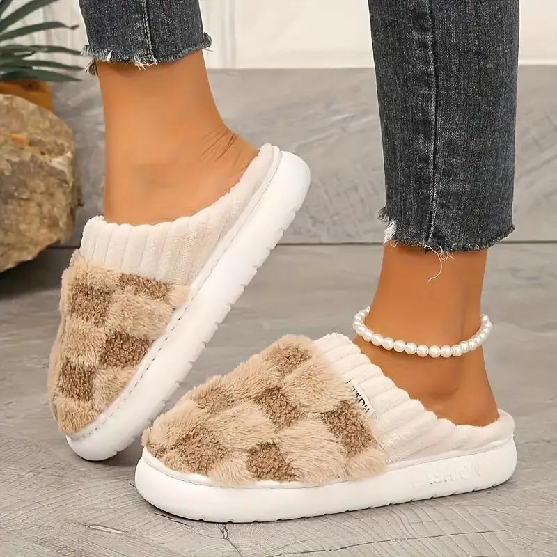 House Slippers for Women Men,Fuzzy Comfort Casual House Shoes Memory Foam Womens Slippers Indoor Warm Plush Bedroom Shoes for Girl Walking Shoes