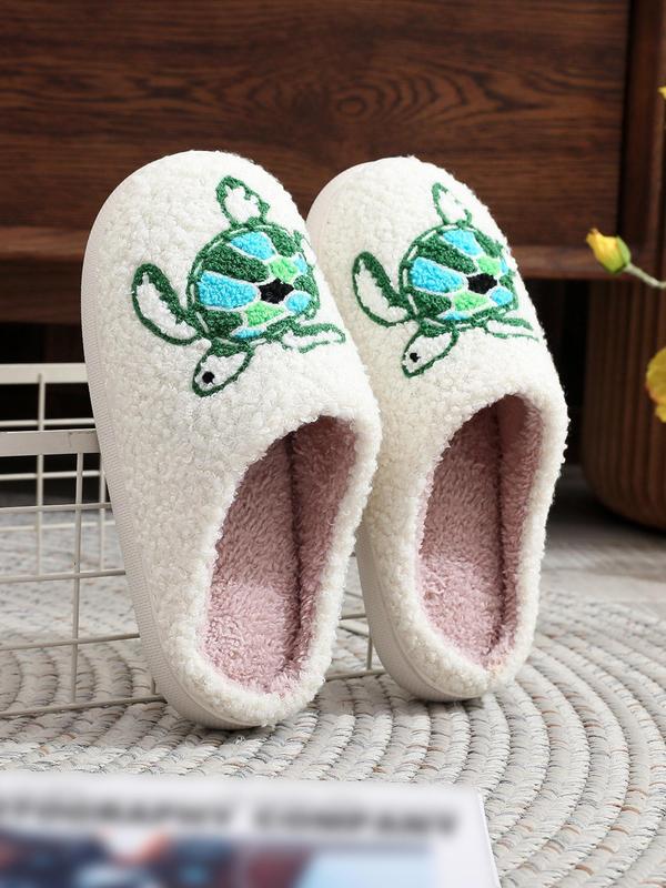 Women's Cute Cartoon Dog Design Plush Slippers, Casual Soft Comfortable Home Slippers, Warm Slippers for Indoor & Outdoor Use for Fall & Winter