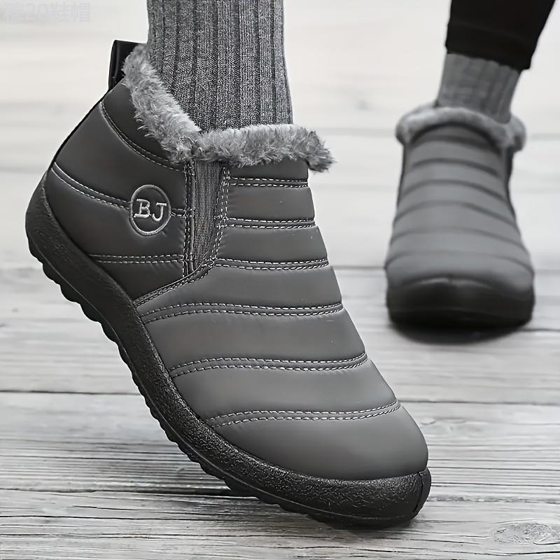 WarmthMaster Snow Boots - Men's Comfy Thermal Slip-On Shoes with Plush Lining, Non-Slip Durable Soles, and Breathable Design for Winter Outdoor Activities Boy Walking Shoes Footwear Closed Footwear Closed Comfort Bota