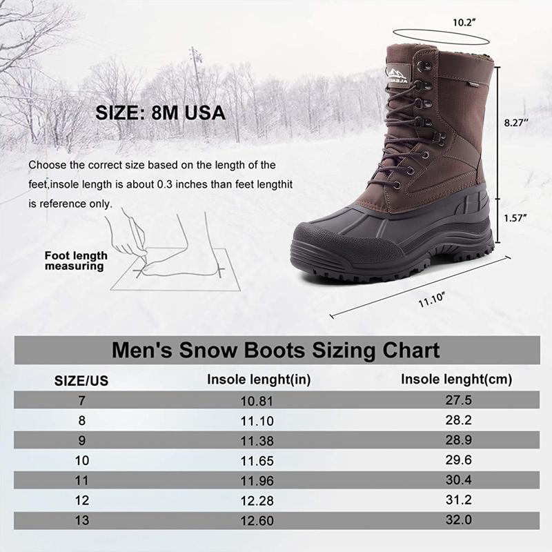 ALEADER Men's Winter Fashion Snow Boots Thinsulate All-match Waterproof Hiking Boots Footwear Shoe