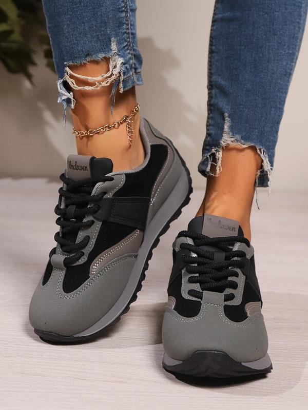 Women's Fashionable Lace Up Low Top Sneakers, Casual Comfortable Sports Shoes for Daily Wear, Perfect for Students and Outdoor Sports