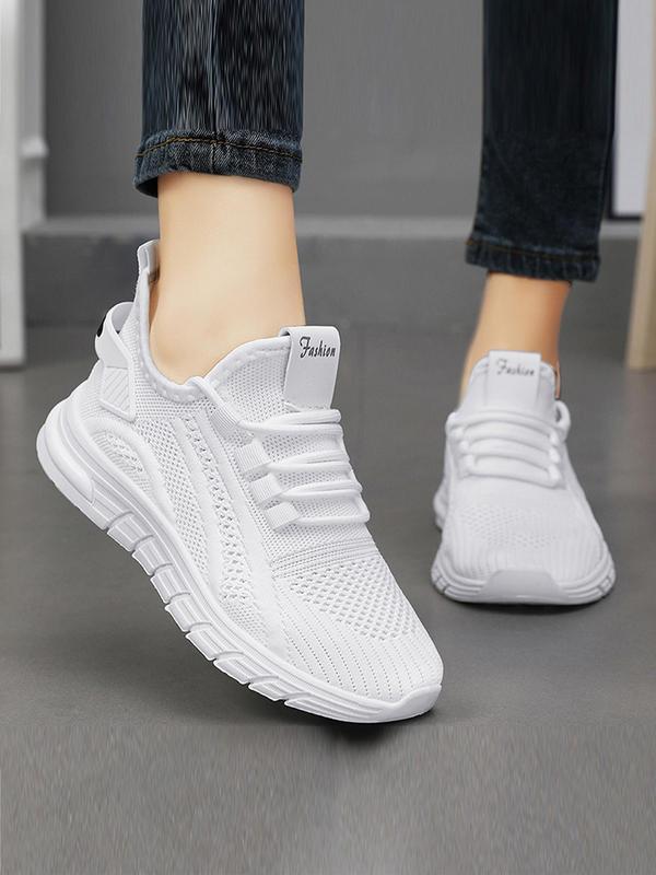 Women's Fashionable Lace Up Low Top Sneakers, Casual Breathable Comfortable Sports Running Shoes, All-match Basic Shoes for Daily Wear, Girl Walking Shoes