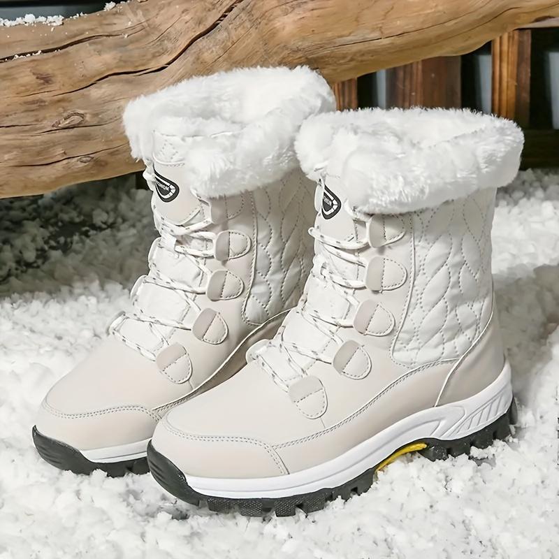 Women's Winter Boots, Mid-calf Warm Lined Snow Boots, Non-slip Warm Shoes, Fashionable And Casual Women's Boots Girl Walking Shoes