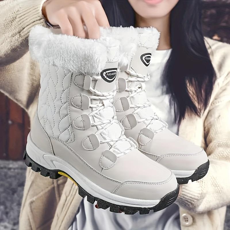 Women's Winter Boots, Mid-calf Warm Lined Snow Boots, Non-slip Warm Shoes, Fashionable And Casual Women's Boots Girl Walking Shoes