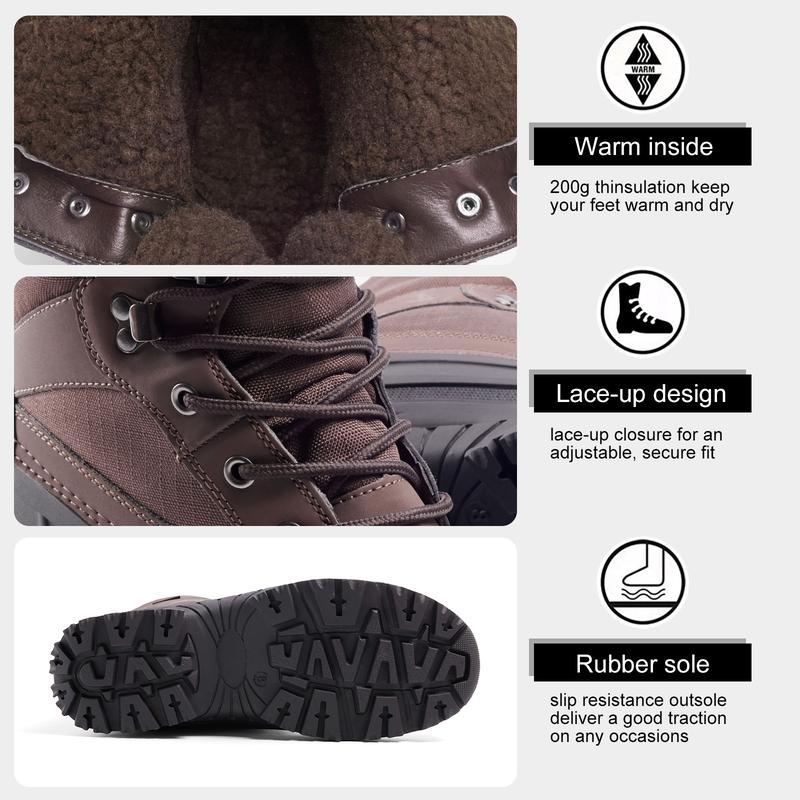 ALEADER Men's Winter Fashion Snow Boots Thinsulate All-match Waterproof Hiking Boots Footwear Shoe