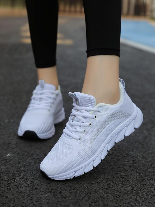 Women's Fashionable Lace Up Low Top Sneakers, Casual Breathable Comfortable Sports Running Shoes, All-match Basic Shoes for Daily Wear