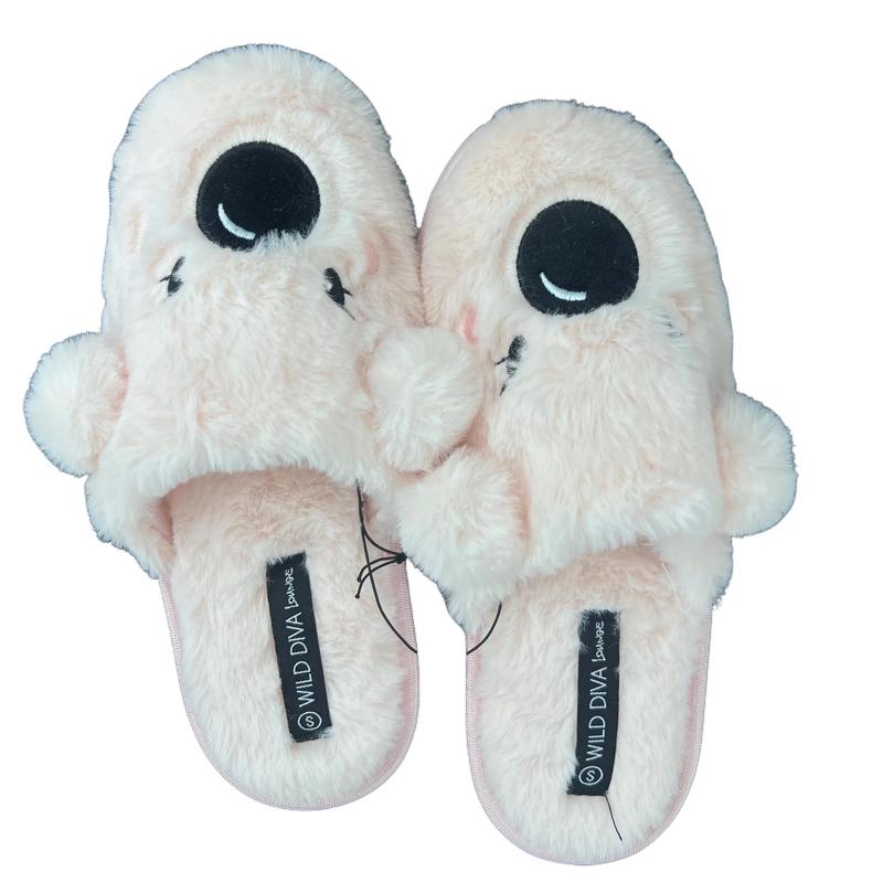 WOMENS FLUZZY KOALA DETAIL DLIDE HOUSE SLIPPER