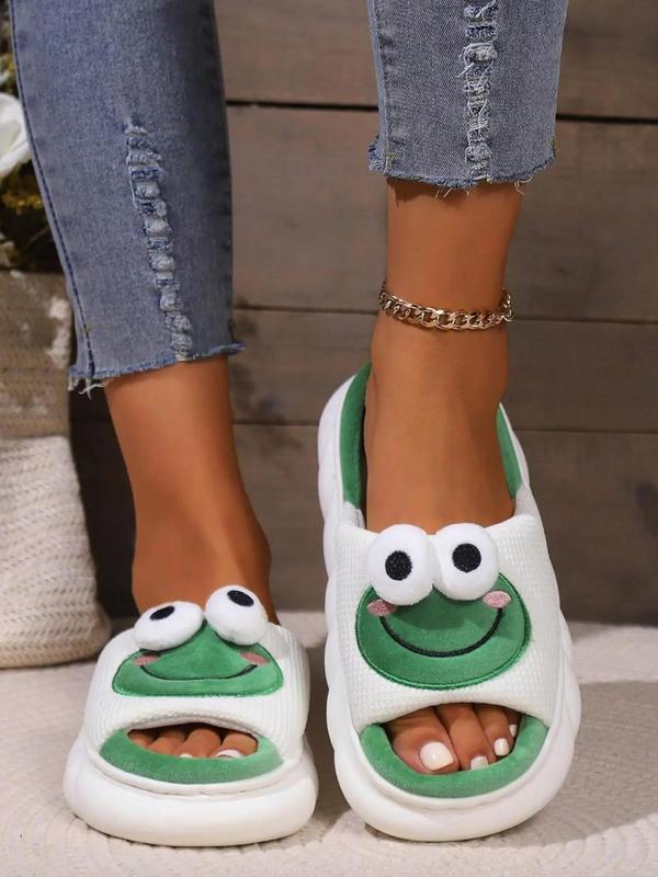 Summer 2024 New Trendy Cow Design Slippers, Casual Novelty Soft Cozy Cute Home Sandals, Fashion House Platform Slippers for Daily Wear, Girl's Comfort Walking Shoes, Back To School Footwear