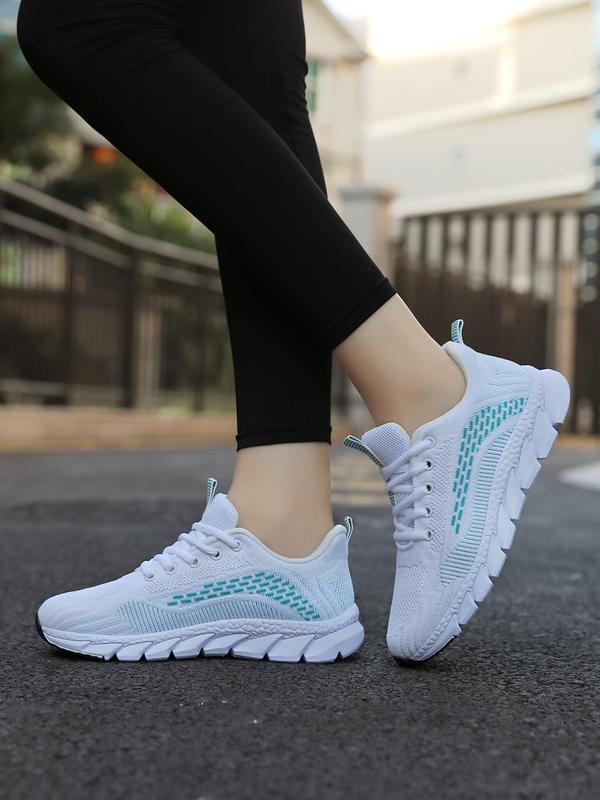 Women's Fashionable Lace Up Low Top Sneakers, Casual Breathable Comfortable Sports Running Shoes, All-match Basic Shoes for Daily Wear