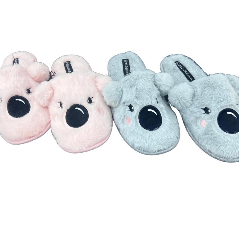 WOMENS FLUZZY KOALA DETAIL DLIDE HOUSE SLIPPER