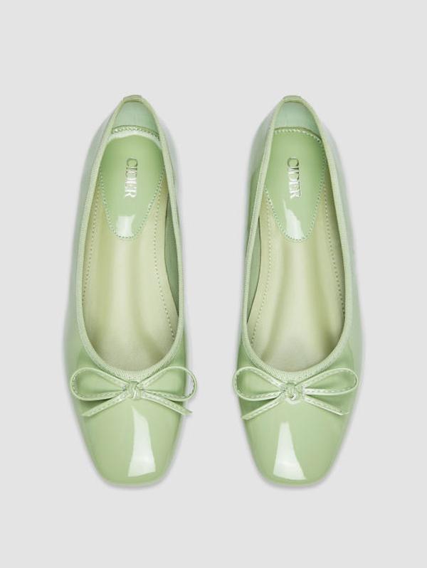 Bowknot Decor Square Toe Ballet Mary Jane Flats - Charming And Comfortable Women's Shoes For A Feminine Look - CIDER