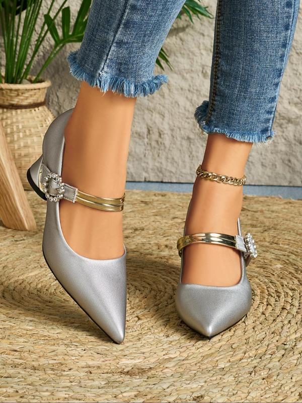 Women's Fashionable Rhinestone Decorated High Heel Shoes, Elegant Pointed Toe Heels for Party, Daily Clothing Decor for Women & Girls